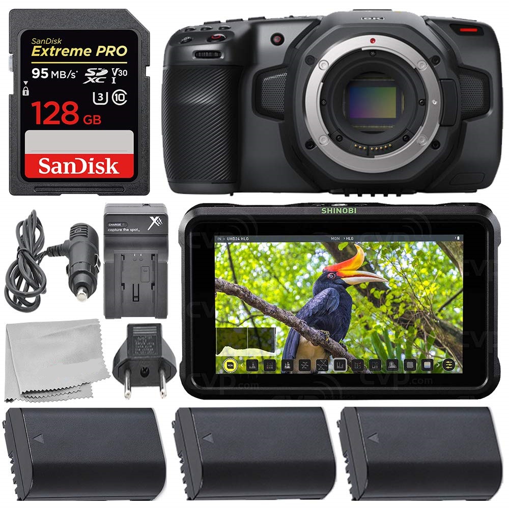 Blackmagic Design Pocket Cinema Camera 6K - CINECAMPOCHDEF6K with Atomos Shinobi 5.2