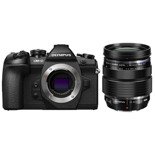 Olympus OM-D E-M1 Mark II Mirrorless Micro Four Thirds Camera with 12-40mm f/2.8 Lens Kit (Black)