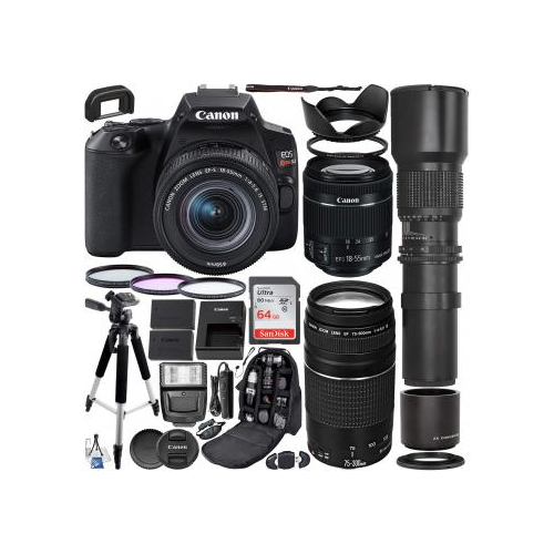 Canon EOS Rebel T7/2000D DSLR Camera with EF-S 18-55mm , 75-300 III and 500mm Preset Lens with 2x Teleconverter (1000mm) Premium Accessory Bundle