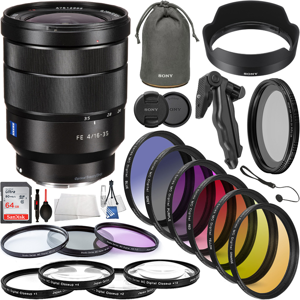 Sony Vario-Tessar T* FE 16-35mm f/4 ZA OSS Lens - SEL1635Z Professional Lens Bundle