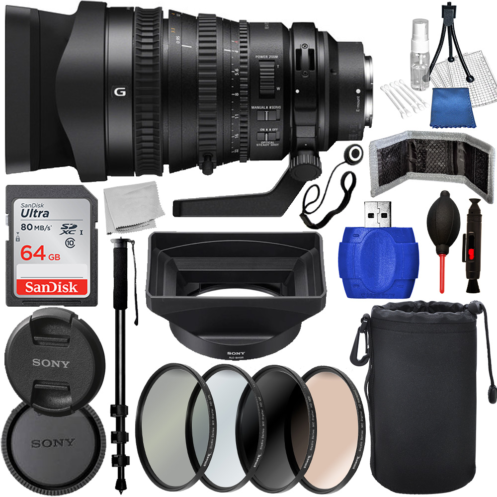 Sony FE PZ 28-135mm f/4 G OSS Lens - SELP28135G Must Have Bundle