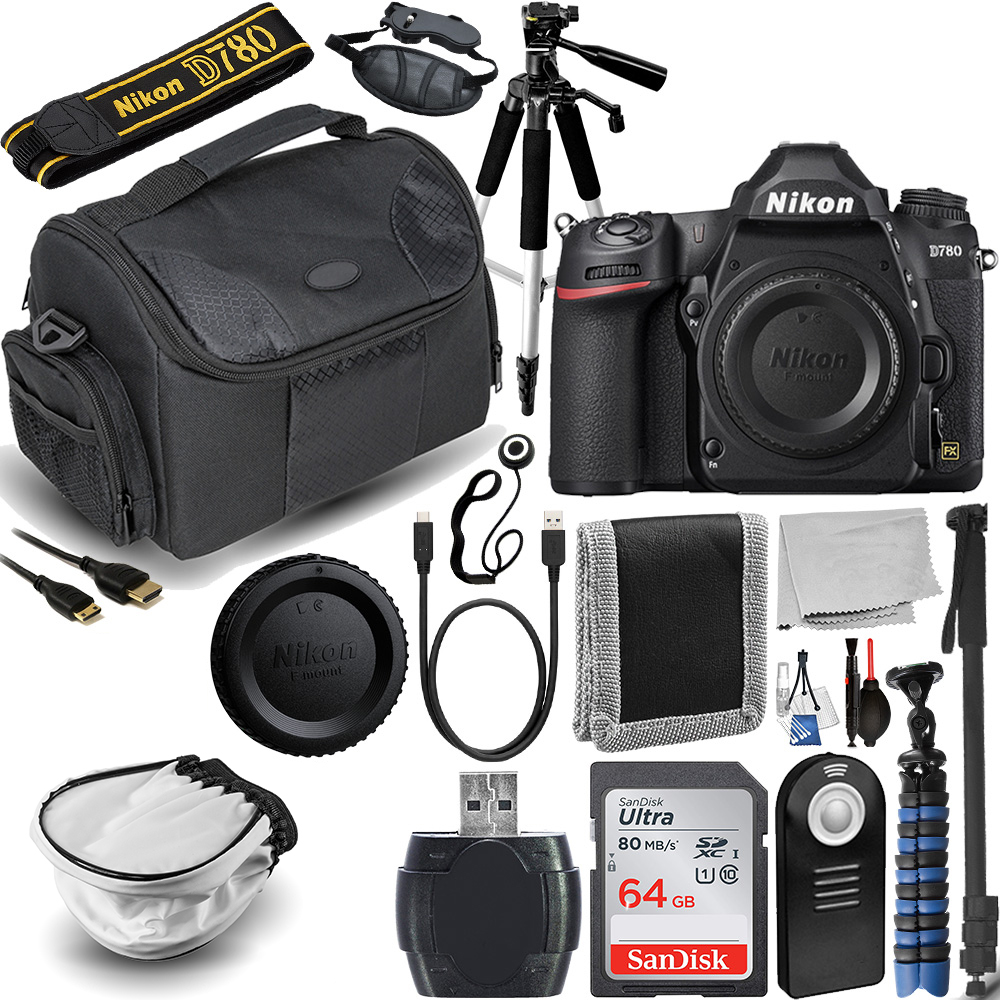Nikon D780 DSLR Camera (Body Only) with Essential Accessory Bundle
