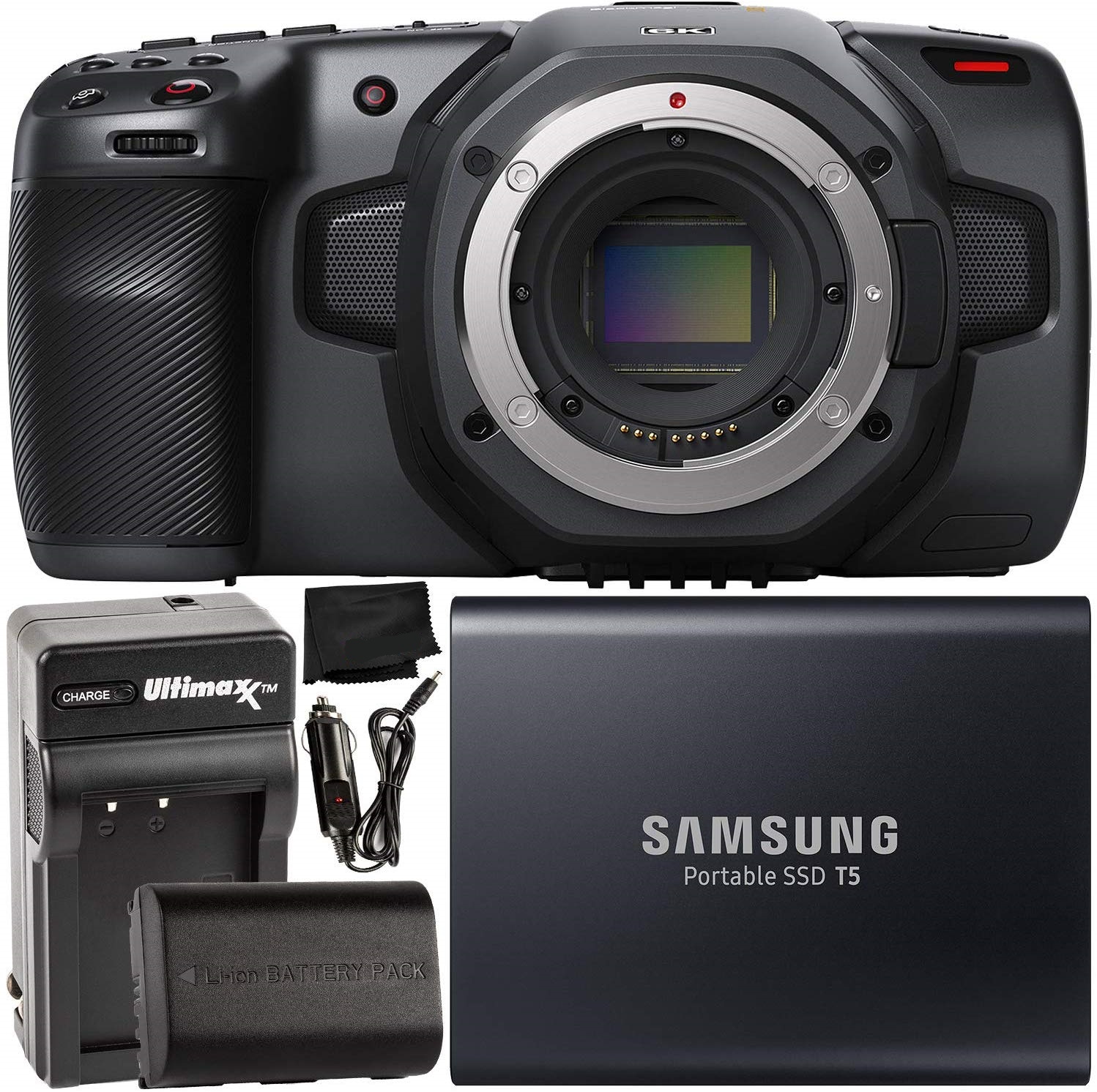 Blackmagic Design Pocket Cinema Camera 6K (EF Mount) - CINECAMPOCHDEF6K with Samsung 1TB T5 Portable Solid-State Drive Starter Bundle