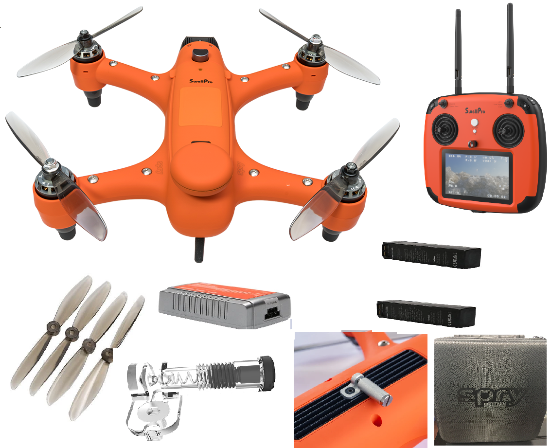 Spry+ The World's Only Fully Waterproof Sports Drone - Fisherman's Dream Bundle