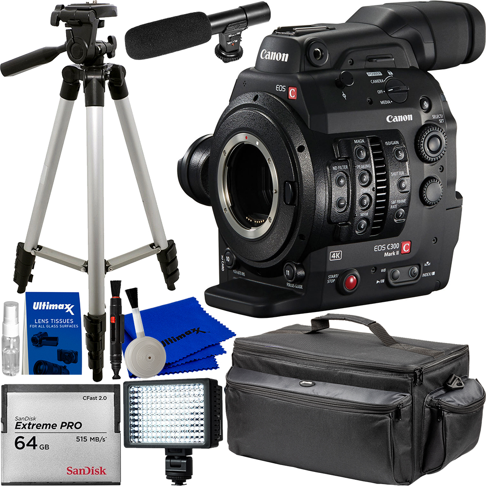 Canon Cinema EOS C300 Mark II Camcorder Body with Dual Pixel CMOS AF (EF Lens Mount) and Essential Starter Bundle 