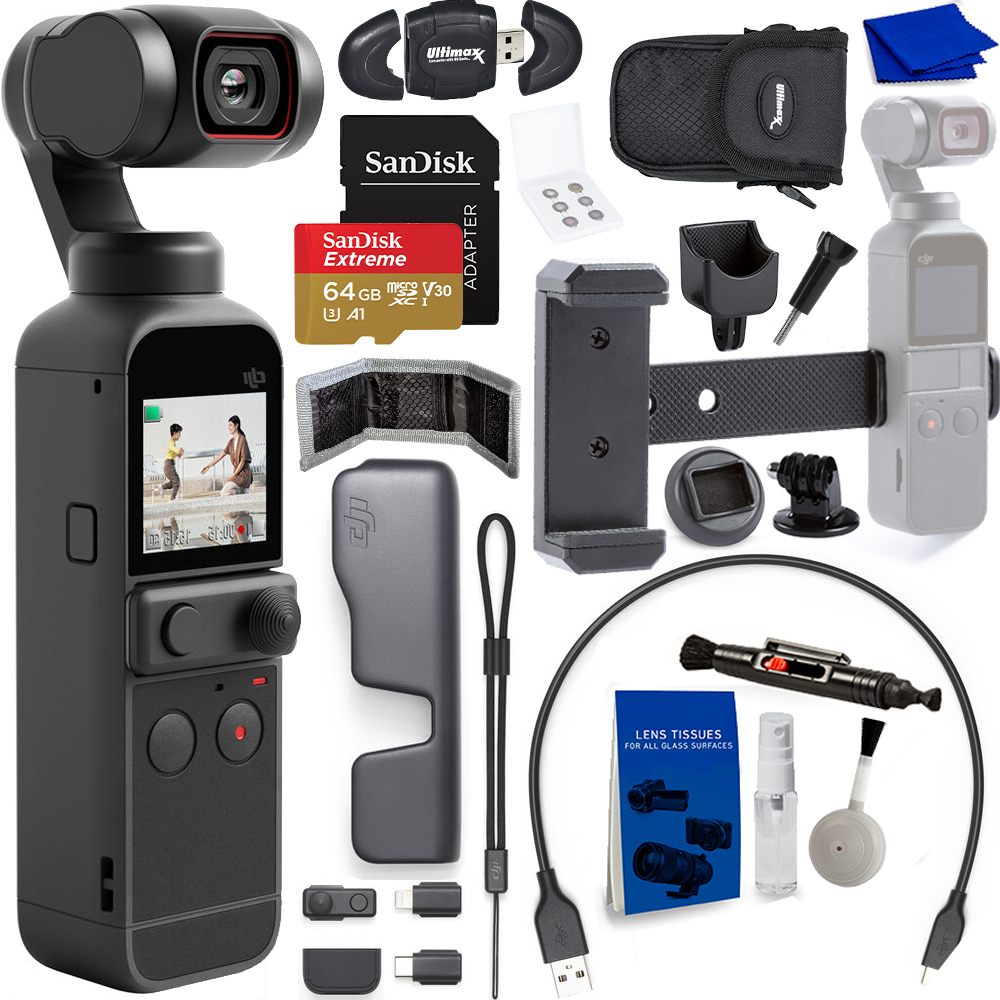DJI Pocket 2 Gimbal with Deluxe Accessory Bundle: Buundle Includes – Carrying Case for Pocket 2, Smartphone Holder and Much More
