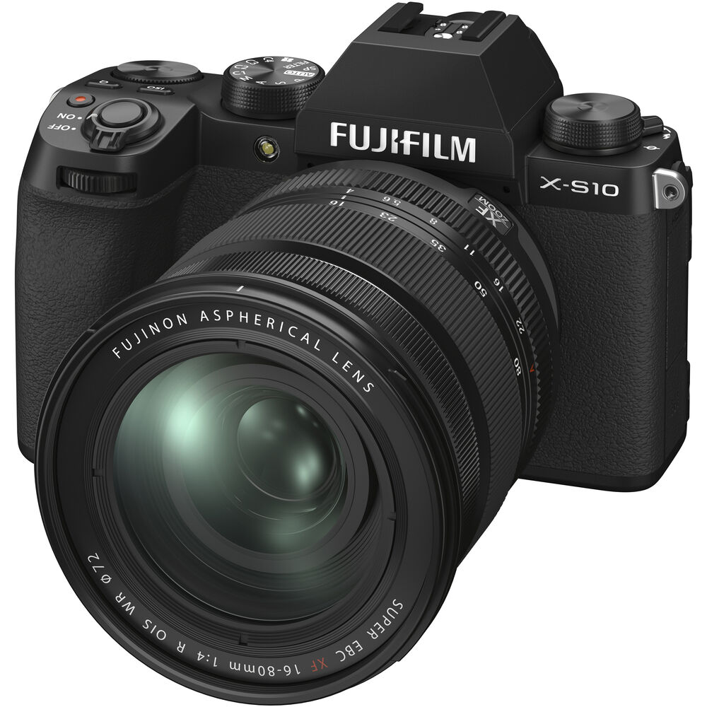 FUJIFILM X-S10 Mirrorless Camera with XF 16-80mm f/4 R OIS WR Lens