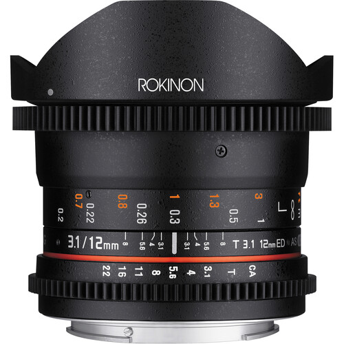 Rokinon 12mm T3.1 ED AS IF NCS UMC Cine DS Fisheye Lens for Sony E-Mount