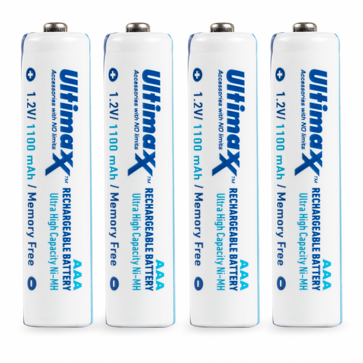 Ultimaxx 4AAA NIMH Rechargeable Batteries 1100 mAh with Ultimaxx Battery Charger for AA & AAA Batteries
